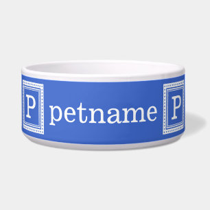 Custom monogram, name & color pet bowls