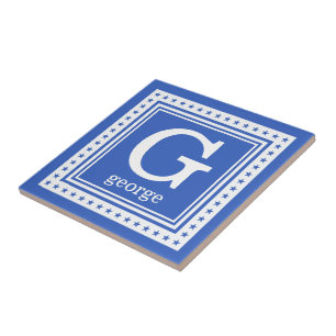 Custom monogram, name & color tiles