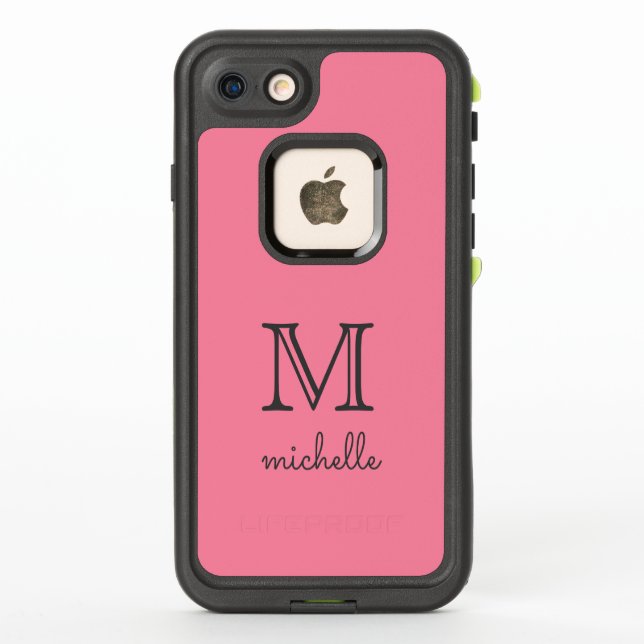 Custom monogram, name & color waterproof cases (Back)