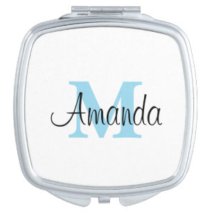 Custom Monogram Name Compact Mirror