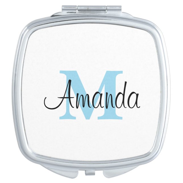 Custom Monogram Name Compact Mirror (Front)