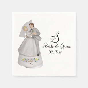 Custom Monogram Name Date Bride Groom Wedding Napk Napkins