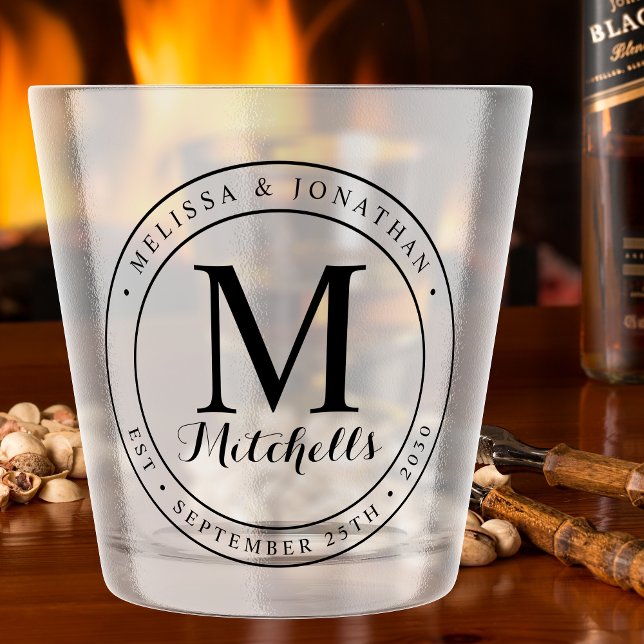 Custom Monogram Name Date Wedding Shot Glass (Creator Uploaded)