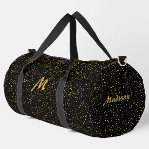 Custom Monogram & Name Faux Glitter Duffle Bag