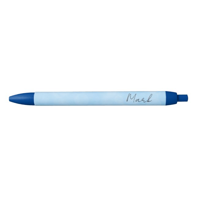 Custom Monogram Name Glimmering Blue Lights School Pen (Front)