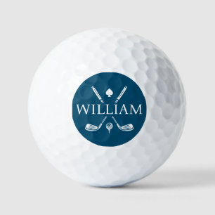 Custom Monogram Name Golf Clubs Ace Blue Golf Balls