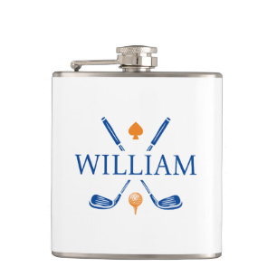 Custom Monogram Name Golf Clubs Ace Classic Flask