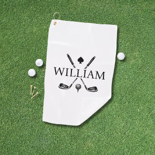 Custom Monogram Name Golf Clubs Ace Golf Balls Towel