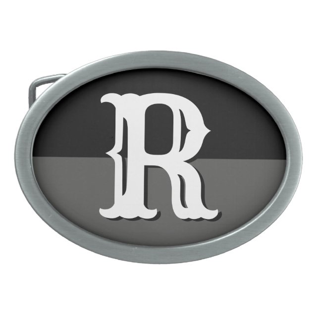 Custom monogram name initial belt buckles (Front)