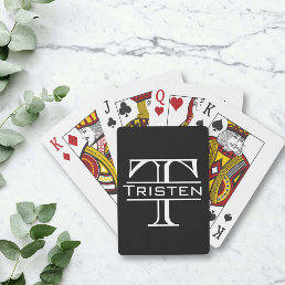 Custom Monogram Name Initial Classic Poker Cards