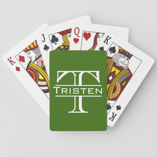Custom Monogram Name Initial  Poker Cards