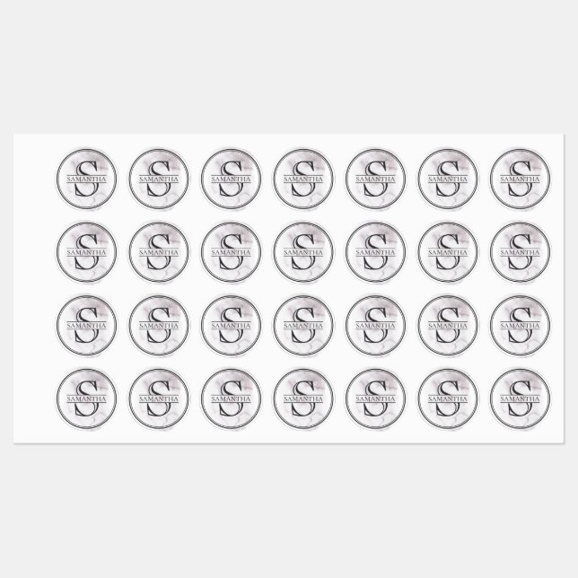 Custom Monogram Name Minimal Labels (Sheet)