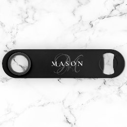 Custom Monogram Name Modern Elegant Bottle Opener