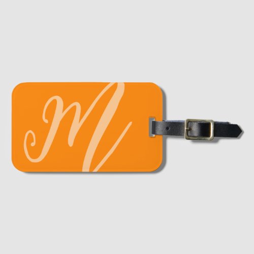 Custom Monogram Name Modern neon pink orange Luggage Tag