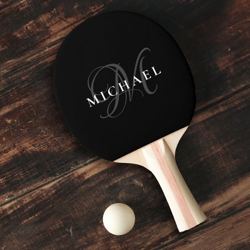 Custom Monogram Name Modern Sports Cool Ping Pong Paddle