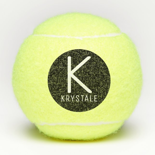 Custom Monogram Name Modern Tennis Balls (Front)