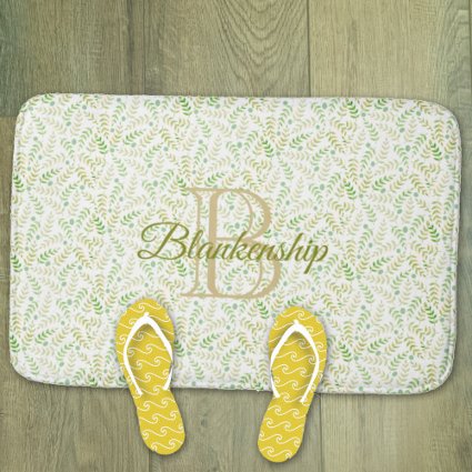 Custom Monogram Name Nature Fern Leaf Pattern