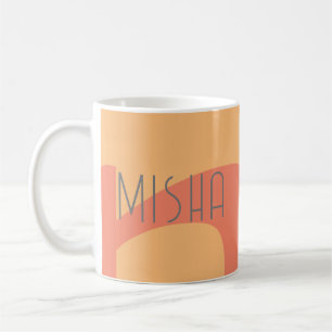 Custom monogram & name peach pink stylish coffee mug