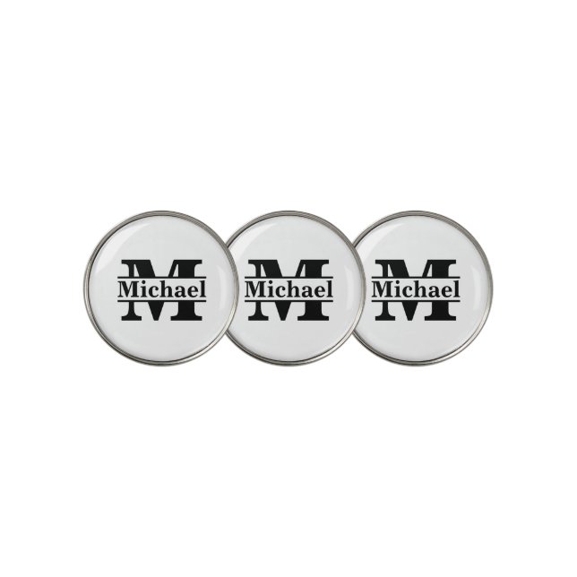 Custom Monogram Name Personalized Golf Ball Marker (3 Up)