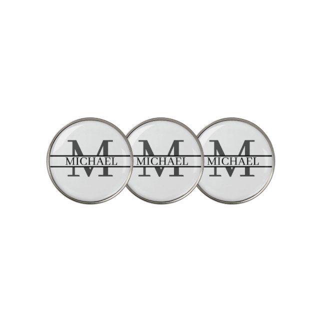 Custom Monogram Name Personalized Golf Ball Marker (3 Up)