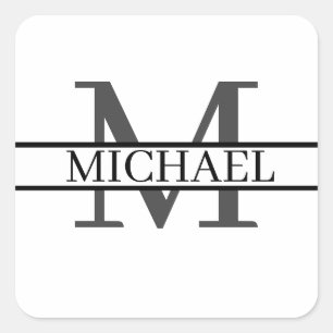 Custom Monogram Name Personalized Square Sticker