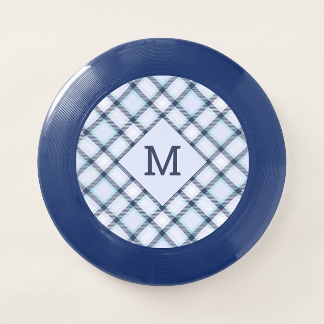 Custom Monogram & Name Plaid / Tartan Pattern Wham-O Frisbee (Front)
