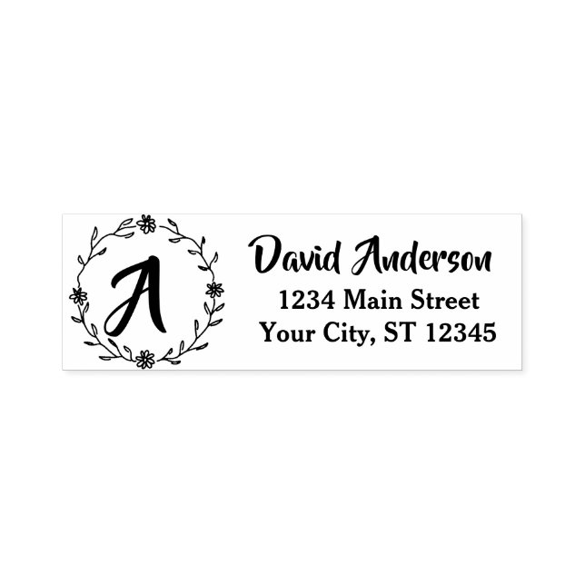 Custom Monogram Name Professional Return Address Self-inking Stamp (Design)