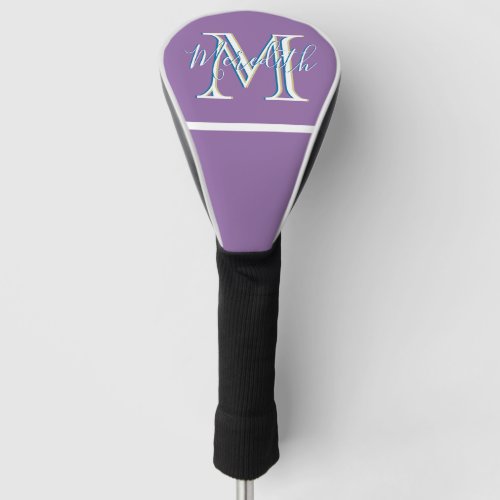Custom Monogram Name Purple Lavender  Golf Head Cover