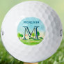 Custom Monogram Name Scenic Course  Golf Balls