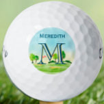 Custom Monogram Name Scenic Course  Golf Balls at Zazzle