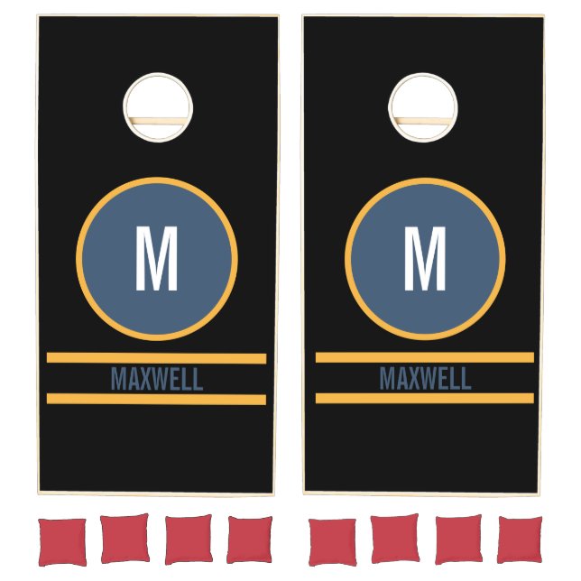 Custom monogram name text template cornhole set (Set)