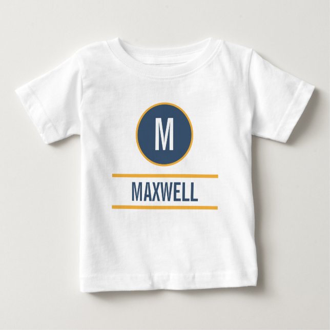 Custom monogram name text template T-Shirt (Front)