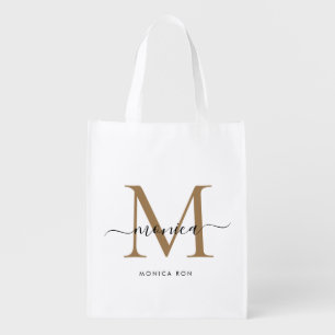 Custom Monogram Name Tote Bag