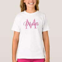 Custom Monogram Name White And Pink Girls