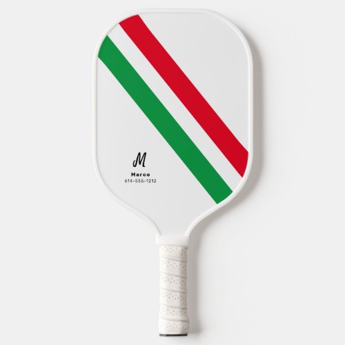 Custom Monogram Name with Mexico Country Colors Pickleball Paddle