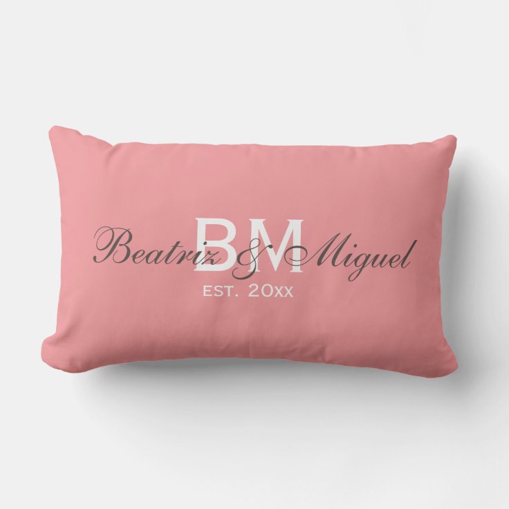 Custom Monogram Names Family Pillow Rectangle Zazzle
