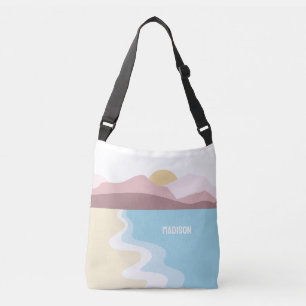 Custom Monogram Nature Illustration Crossbody Bag