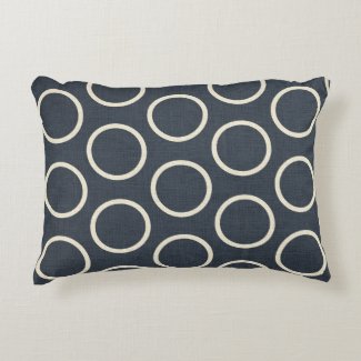 Custom Monogram Navy and Beige Accent Pillow