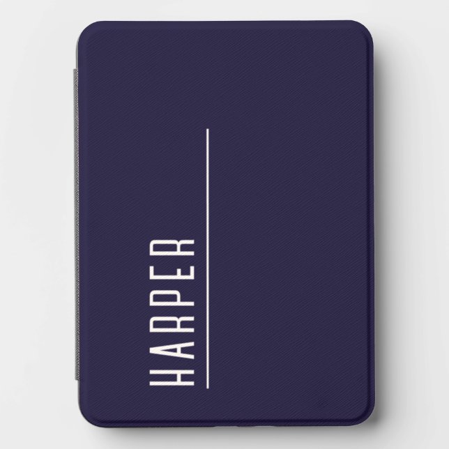 Custom monogram Navy Blue Kindle Cover (Front)