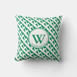 Custom Monogram NIGERIA Flag Nigerian Naija Throw Pillow