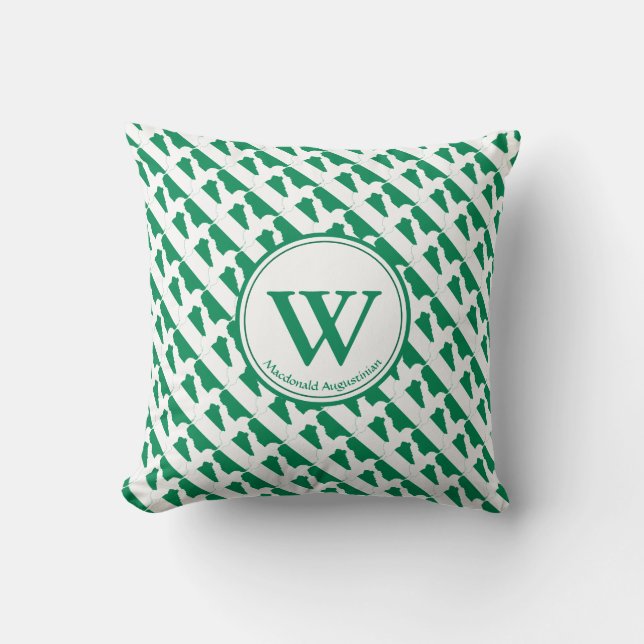 Custom Monogram NIGERIA Flag Nigerian Naija Throw Pillow (Front)