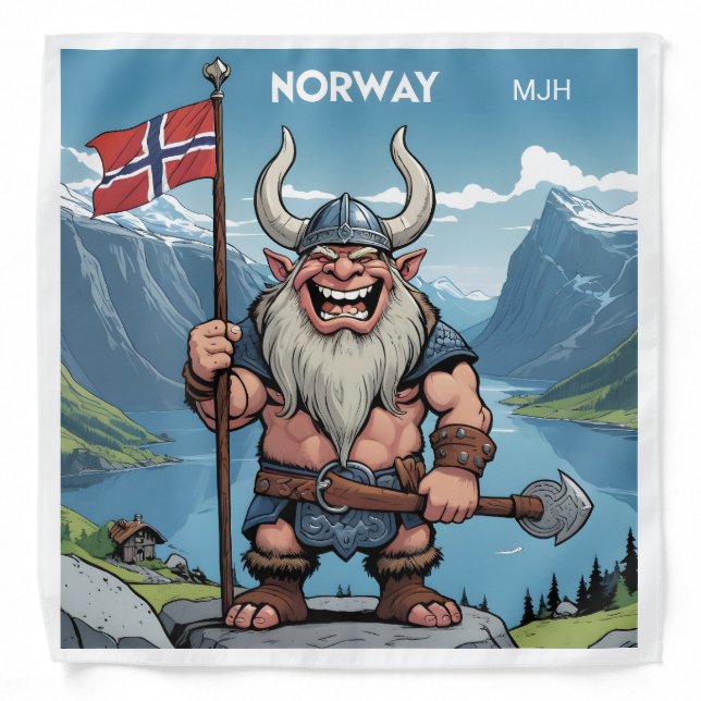 Custom Monogram Norwegian Troll Bandana (Front)
