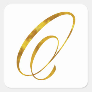Custom Monogram O Faux Gold Foil Monograms Initial Square Sticker