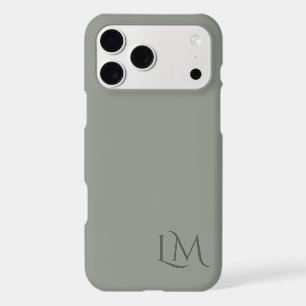 Custom Monogram Olive Taupe  iPhone 17 Pro Max Case