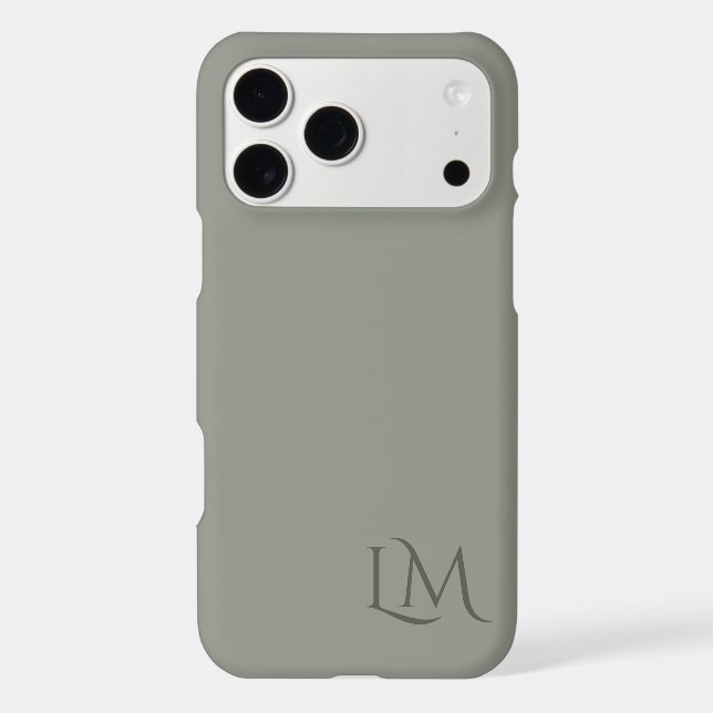 Custom Monogram Olive Taupe  Case-Mate iPhone Case (Back)