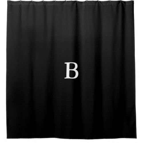 Custom Monogram on Black and White Shower Curtain