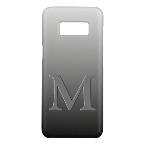 Custom Monogram On Ombre Black Gray White Gradient Case_Mate Samsung Galaxy S8 Case