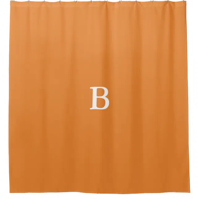 Custom Monogram Orange Shower Curtain Zazzle