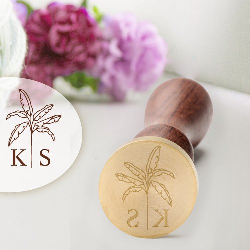 Custom Monogram Palm Tree Wedding Logo Wax Seal Stamp