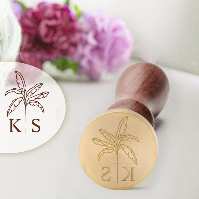 Custom Monogram Palm Tree Wedding Logo Wax Seal Stamp (Creator Uploaded)